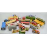 A group of Lone-Star, Dinky and Corgi diecast lorries and other vehicles.