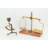 Two vintage post office scales; one example an A.E Sommers & Co set of balance scales
