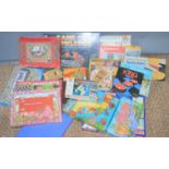 A large group of vintage games and board games to include Waddingtons "Blockbuster", Ravensburger "
