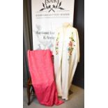 A Golden Bee, Chinese ivory silk kimono dressing gown, embroidered to the front with