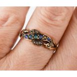 A 9ct gold Victorian style opal and diamond ring, size N.