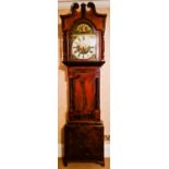 A Goodwin of Leicester 19th century mahogany longcase clock, the painted Roman numeral dial having