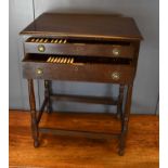 A Mappin & Webb canteen of cutlery on stand, with two drawers complete with silver plated cutlery.