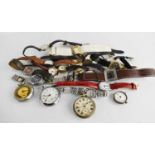 A group of vintage watches and pocket watches to include Seiko, Citizen, Ingersoll and others.