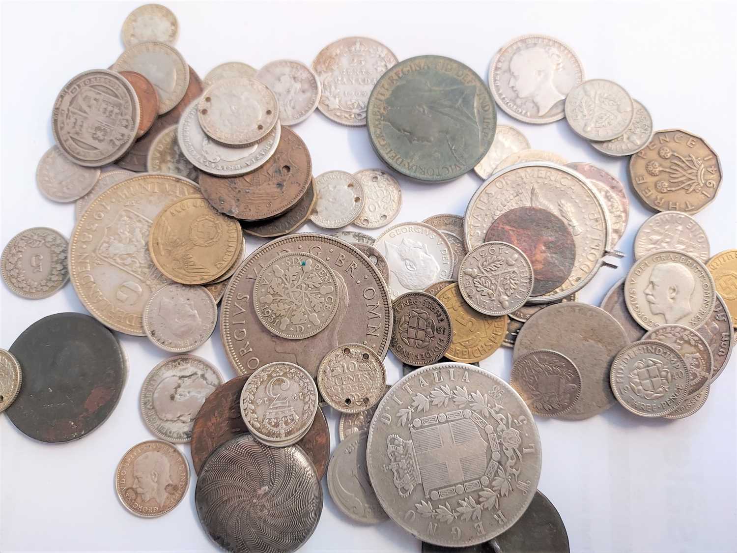 A group of 19th century and later coinage, mostly silver to include a 1937 crown, Victoria sixpence,
