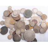 A group of 19th century and later coinage, mostly silver to include a 1937 crown, Victoria sixpence,