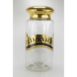 A 19th century hand-blown glass apothecary dispensing jar of considerable size with reverse