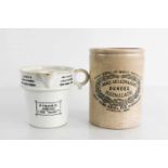 An early 20th century Sam Clarke porcelain food warmer together with a James Keiller & Sons