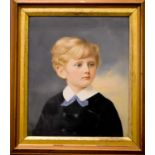 C. Dalton, KPM Berlin porcelain plaque, depicting a finely painted portrait of a young boy,