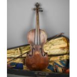 An antique violin with Antonius Stradivarius Cremona Faciebat Anno 1670 label inside together with