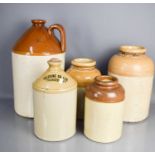 A group of stoneware jars and flagons to include an example by Iglodine Co Ltd.