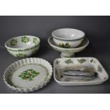 A group of Portmerion to include strawberry pattern pedestal bowl, bowls and a fish dish of