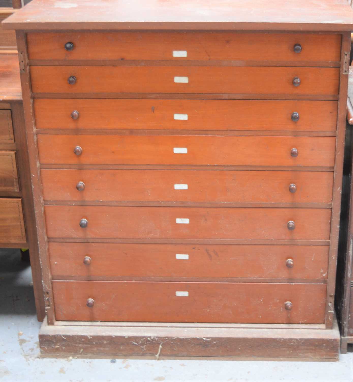 An early 20th century mahogany architect chest of eight graduating drawers, 101cm high by 91cm