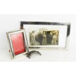 A Victorian silver photograph frame, with easel back, Birmingham 1899, together with an Arthur &