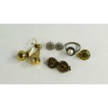 A pair of 9ct gold vintage drop earrings, of Victorian design, unmarked but tested, 2.96g,