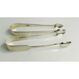 A pair of George III silver sugar tongs, London 1809, by Soloman Hougham, together with a pair of