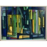 A late 1950's Cubist abstract painting, entitled 'Les Portes de la Nuit', and dated May 1959 verso