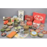 A group of vintage tins to include Oxo Cubes, Kit Kat and others together with a quantity of vintage