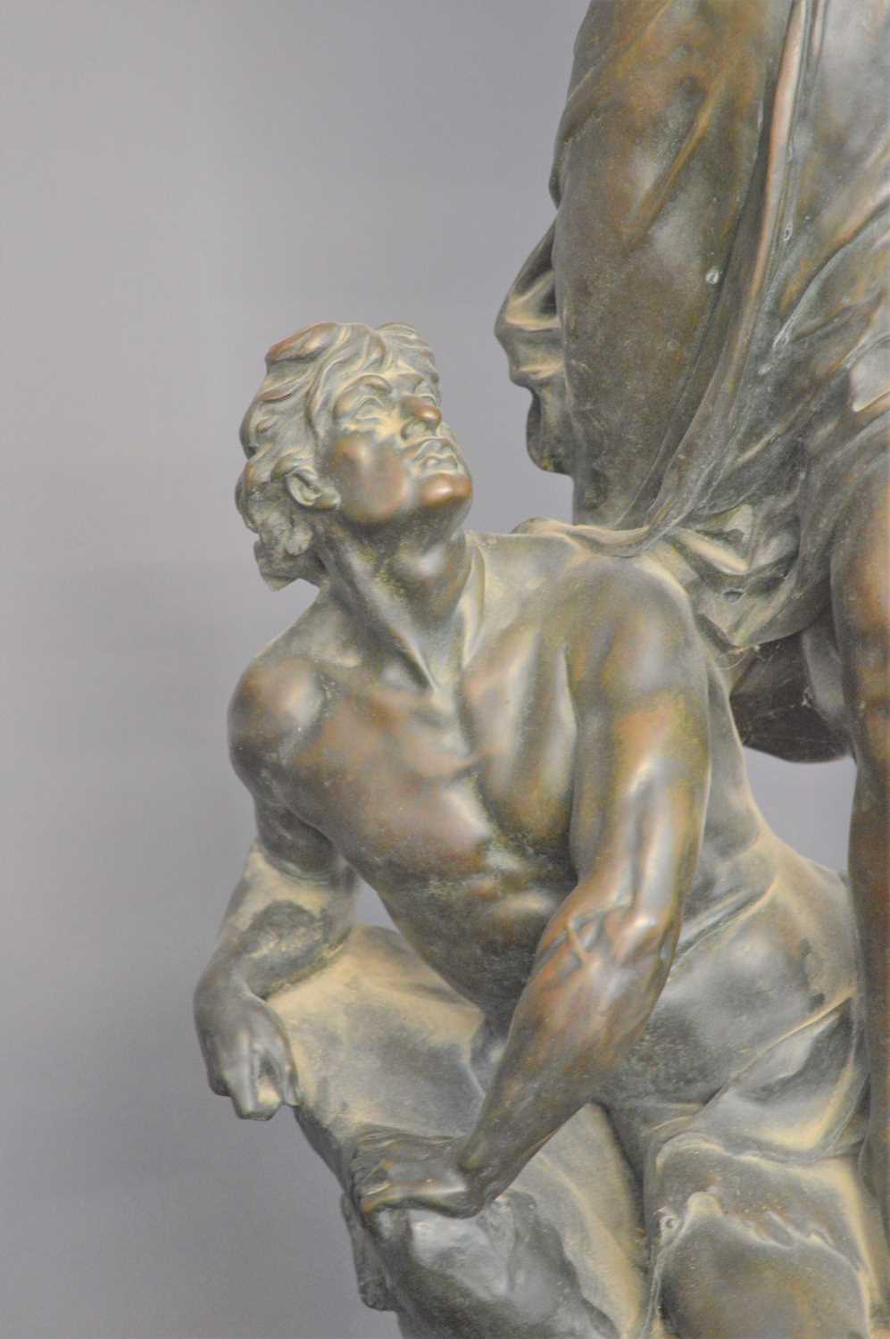Émile Louis Picault (Paris, 1833-1915): A 19th century bronze sculpture of Victory and young man, - Bild 3 aus 8