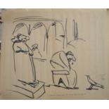 William Edward, "Bill Tidy" (British b.1933): signed pen drawing with the caption ' St Francis