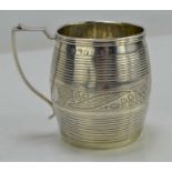 A Georgian silver christening cup, hallmarked London 1814, with later Victorian inscription to