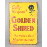 A steel and enamel Golden Shred marmalade sign, 60cm by 40cm