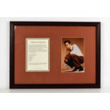 A David Duchovny signed photograph, framed together with a Certificate of Authenticity.