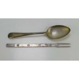A silver pickle fork, hallmarked Francis Howard, Sheffield 1969 together with a silver spoon, 3.