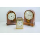 A mahogany cased Comitti of London mantel clock together with a smaller Comitti example and a