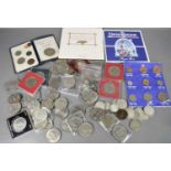 A group of commemorative and other coins, and presentation packs including 1987 and 1984 UK