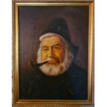 A 20th century oil on board, depicting fisherman smoking a pipe, unsigned.