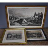 Three 19th century prints to include: Napoleon the Great Rebuking his Officers at Bassano, FIrst