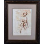 Gulay Yuksel Turkish (b. 1951): 'Nude Study', monotone watercolour, signed bottom left, and dated