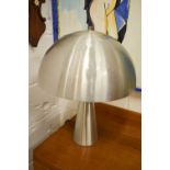 A 1970's Raak of Amsterdam Dutch table comprising of a brushed aluminium conical base, stub neck,