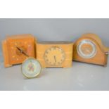 A group of 1930s mantle clocks to include a Time Savings piggy bank clock, Chambers and Tooth