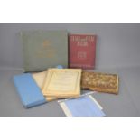 A group of books and ephemera to include an edition of Punch volume VIII 1845, stage and film decor,
