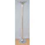 A chrome floor standing uplighter lamp 189cm