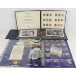 An album of change checker two pound, one pound and fifty pence pieces together with a commemorative