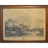 A 19th century engraving titled " The landing of the British troops in Egypt" engraved by Louis