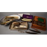 A group of antique cut-throat razors to include examples by H.F Angus & Co together with a