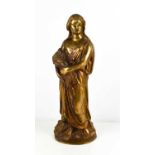 A gilt bronze early 20th century woman holding sheaf of wheat, 44cm.