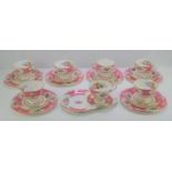 A Royal Albert "Lady Carlyle" group of tea cups and saucers.