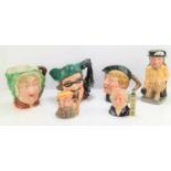 A group of Royal Doulton and Beswick Toby Jugs to include Sairy Gamp, Dick Turpin, Dick Whittington,