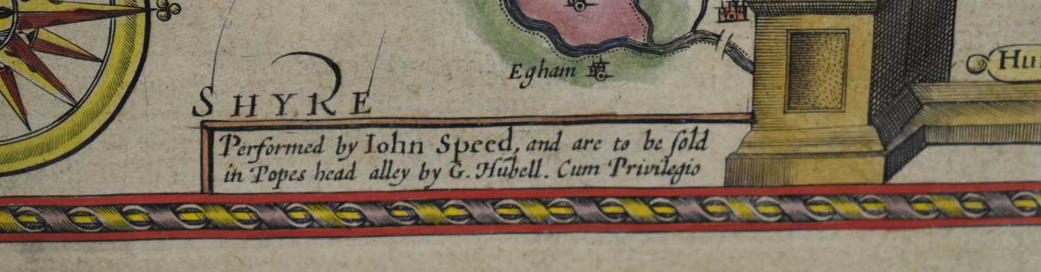 An 17th century John Speed map, dated 1610, Buckingham both Shyre and Shiretowne, to include The - Bild 2 aus 3