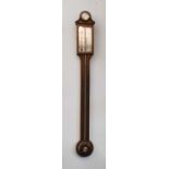 An early 20th century mahogany stick barometer, the silvered face signed Comitti Holborn, 98cms