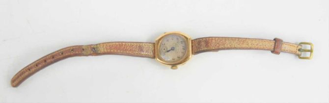 A ladies 14ct gold cased Eberhard & Co chronometer wristwatch with Arabic dial and subsidiary second