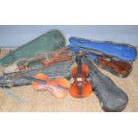 An antique German violin, two piece back with Gio-Batta Ruggeri Fecit in mantua 17.. label inside,