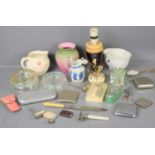 A group of collectable items to include a Whitbread advertising lamp, Wills Woodbine ashtray, Ever-