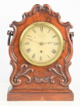 A mid 19th century J. Vassalli of Scarbro bracket clock in a carved mahogany case, single fusee