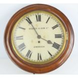 A 19th century mahogany cased fusee wall clock, the dial signed Webber & Son Ltd Swansea, with
